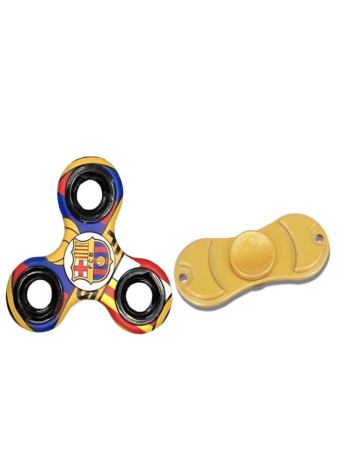 Premsons® Hand Spinner Desk Toy - High Speed Smooth Finger Spin Sensory Fidget Stress Relief Game Play for Kids & Adults - Birthday Party Gift - Combo - Football-FCB + Matte Dual